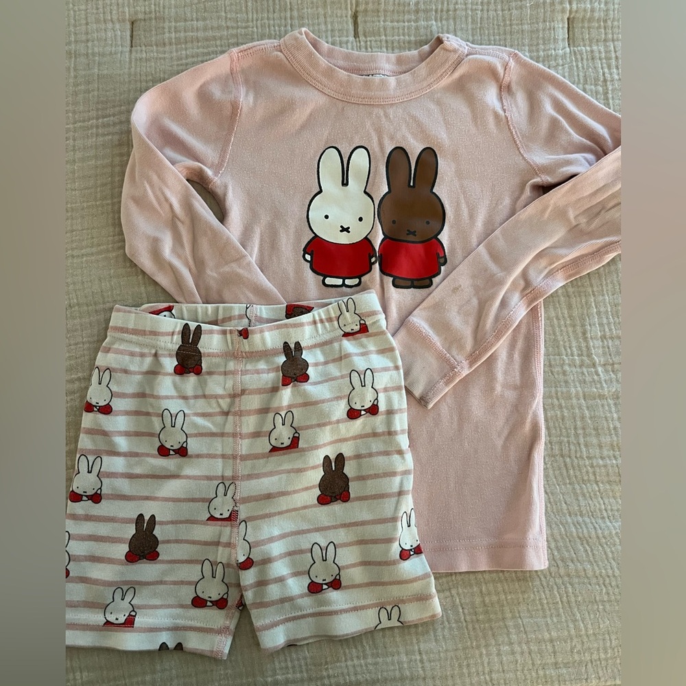 Hanna Andersson Miffy Pink Bunny Pajama Set